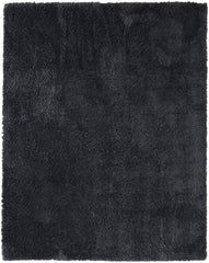 4' x 6' Black Shag Power Loom Area Rug