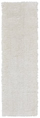 8' White Shag Power Loom Runner Rug