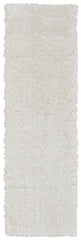 8' White Shag Power Loom Runner Rug