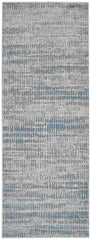 8' Gray and Ivory Abstract Power Loom Runner Rug