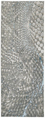 8' Blue and Gray Abstract Power Loom Runner Rug