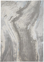 10' x 13' Blue and Gray Abstract Power Loom Area Rug