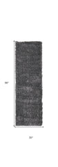 8' Gray Shag Power Loom Runner Rug