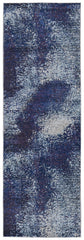 8' Blue and Purple Abstract Power Loom Runner Rug