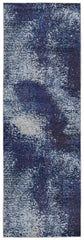 8' Blue and Purple Abstract Power Loom Runner Rug