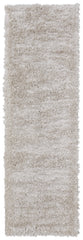 8' Ivory Shag Power Loom Runner Rug
