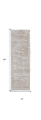 8' Ivory Shag Power Loom Runner Rug