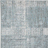 8' Blue and Gray Abstract Power Loom Runner Rug