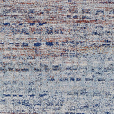 8' Ivory Blue and Orange Abstract Power Loom Runner Rug
