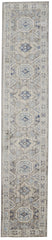 8' Blue and Gray Medallion Runner Rug