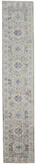 8' Blue and Gray Medallion Runner Rug