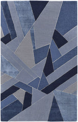 12' x 15' Blue and Silver Mosaic Hand Tufted Area Rug