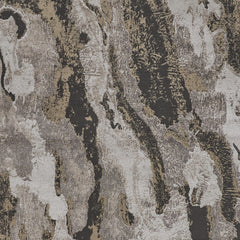 10' x 14' Brown and Ivory Abstract Power Loom Distressed Area Rug