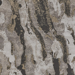 8' x 10' Brown and Ivory Abstract Power Loom Distressed Area Rug