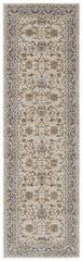 8' Brown and Ivory Oriental Power Loom Distressed Runner Rug
