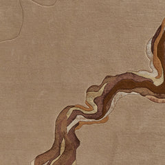 8' x 10' Beige and Brown Abstract Hand Tufted Area Rug