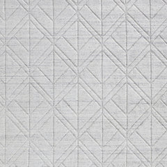 4' x 6' White and Silver Geometric Hand Woven Area Rug