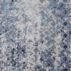 2' x 3' Blue and Ivory Abstract Power Loom Distressed Area Rug