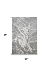 2' x 3' Gray and Ivory Abstract Power Loom Area Rug