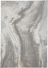 2' x 3' Gray and Ivory Abstract Power Loom Area Rug