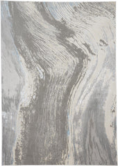 2' x 3' Gray and Ivory Abstract Power Loom Area Rug