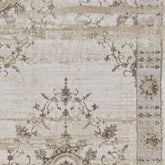 8' Brown and Ivory Oriental Power Loom Distressed Runner Rug