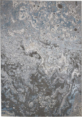 2' x 3' Blue and Gray Abstract Power Loom Area Rug