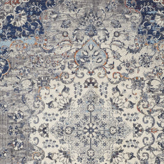 2' x 3' Gray and Ivory Medallion Power Loom Distressed Area Rug