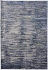 2' x 3' Gray and Ivory Striped Power Loom Distressed Area Rug