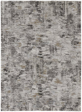 2' x 3' Brown and Ivory Abstract Power Loom Distressed Area Rug