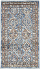 2' X 4' Blue Southwestern Power Loom Non Skid Area Rug