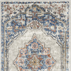 2' X 4' Blue And Grey Oriental Power Loom Non Skid Area Rug