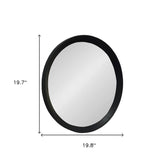 20" Black Round Framed Accent Mirror