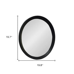 20" Black Round Framed Accent Mirror