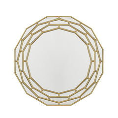 35" Gold Abstract Framed Accent Mirror