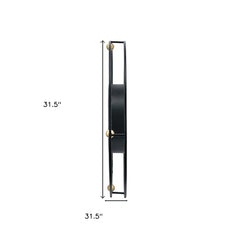 32" Circle Black and Gold Metal and Glass Analog Exposed Gear Wall Clock