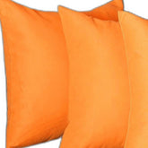 Set Of Four 20" X 20" Orange Polyester Zippered Pillow Cover