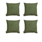 Set Of Four 18" X 18" Fern Green Polyester Zippered Pillow Cover