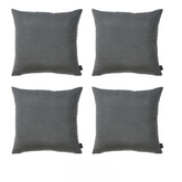 Set Of Four 22" X 22" Gray Polyester Zippered Pillow Cover