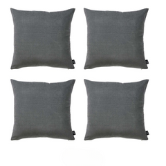 Set Of Four 22" X 22" Gray Polyester Zippered Pillow Cover