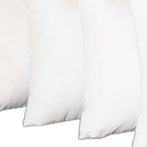 Set Of Four 17" X 17" White Polyester Zippered Pillow Cover