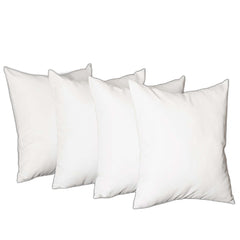 Set Of Four 17" X 17" White Polyester Zippered Pillow Cover