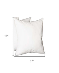 Set Of Four 17" X 17" White Polyester Zippered Pillow Cover