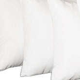 Set Of Four 20" X 20" White Polyester Zippered Pillow Cover