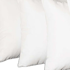 Set Of Four 20" X 20" White Polyester Zippered Pillow Cover