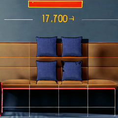 Set Of Four 17" X 17" Navy Blue Polyester Zippered Pillow Cover