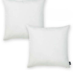 Set Of Two 22" X 22" White Polyester Zippered Pillow Cover