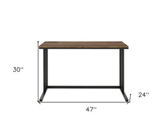 47" Brown and Black Writing Desk