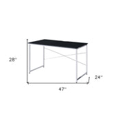 47" Black and Silver Writing Desk