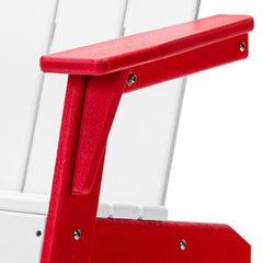 23" Red and White Heavy Duty Plastic Kid Size Outdoor Adirondack Chair